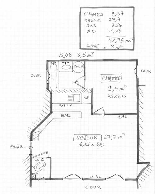 plan appartement 42 m2